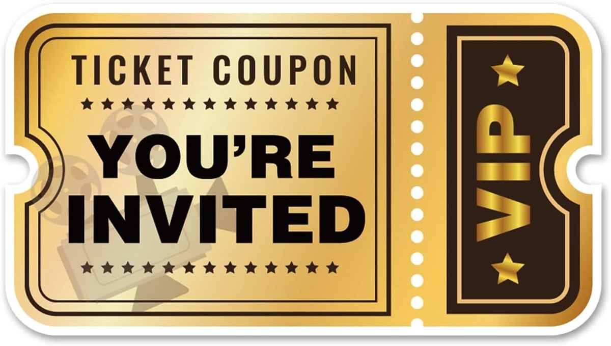 SnelShoppen - Movie VIP Party Uitnodigingen met Enveloppen, 20 Set Verjaardagsuitnodigingen in Film Ticket Vorm, Dubbelzijdig, Perfect voor Baby Showe
