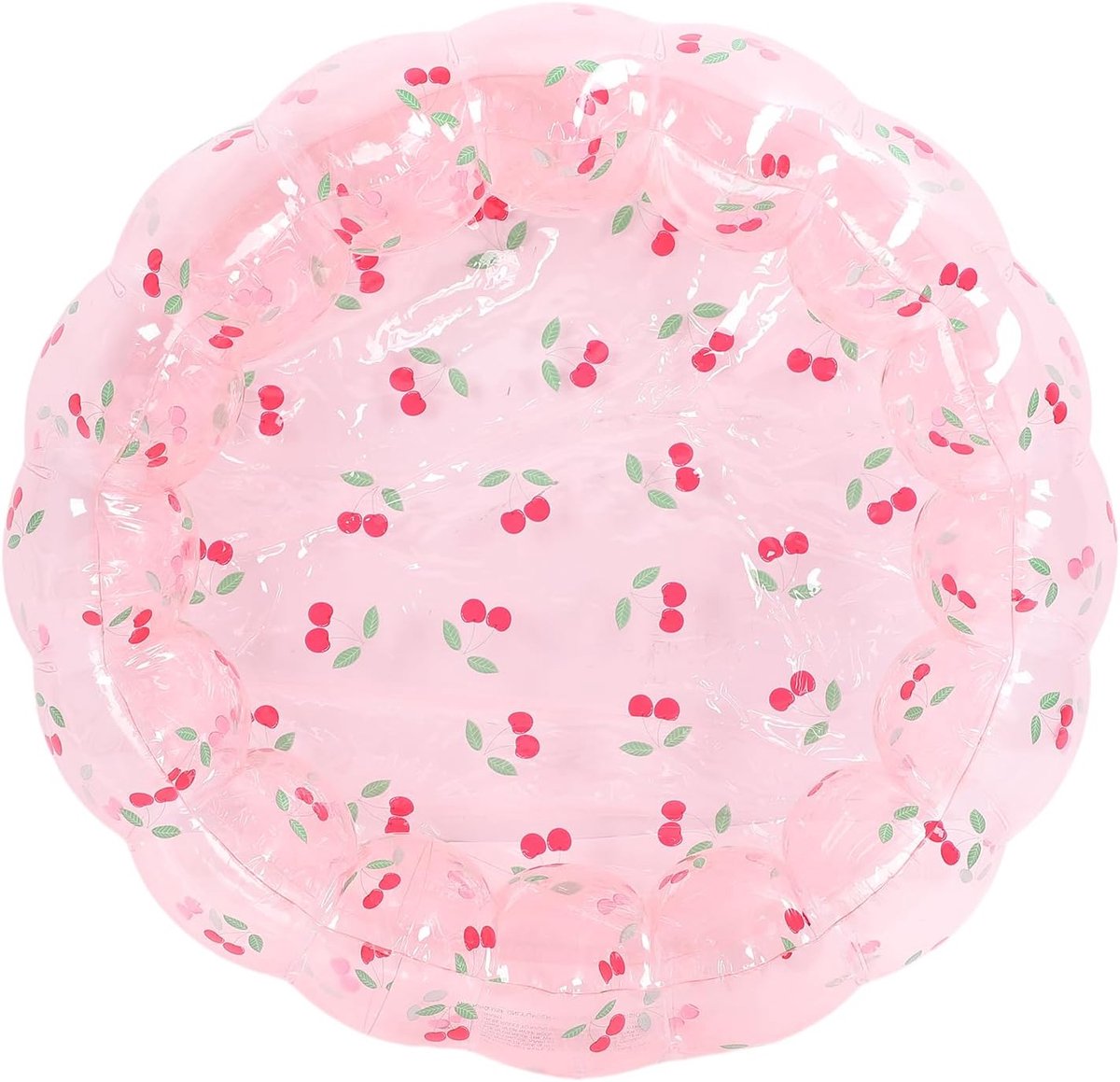 Thijox - Opblaasbaar Kinderzwembad PVC Klein Draagbaar voor Binnen en Buiten, Transparante Kers, 75 cm, Ideaal voor Waterspelletjes en Ballenbad