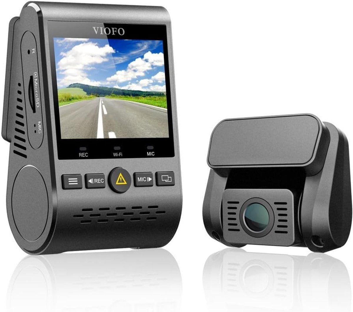 Thijox - Autocamera Dashcam A129Duo Duale HD 1080p Camera met GPS, Wifi, IMX291, Full HD, 140° Kijkhoek, 2-Kanalen, DVR voor Auto