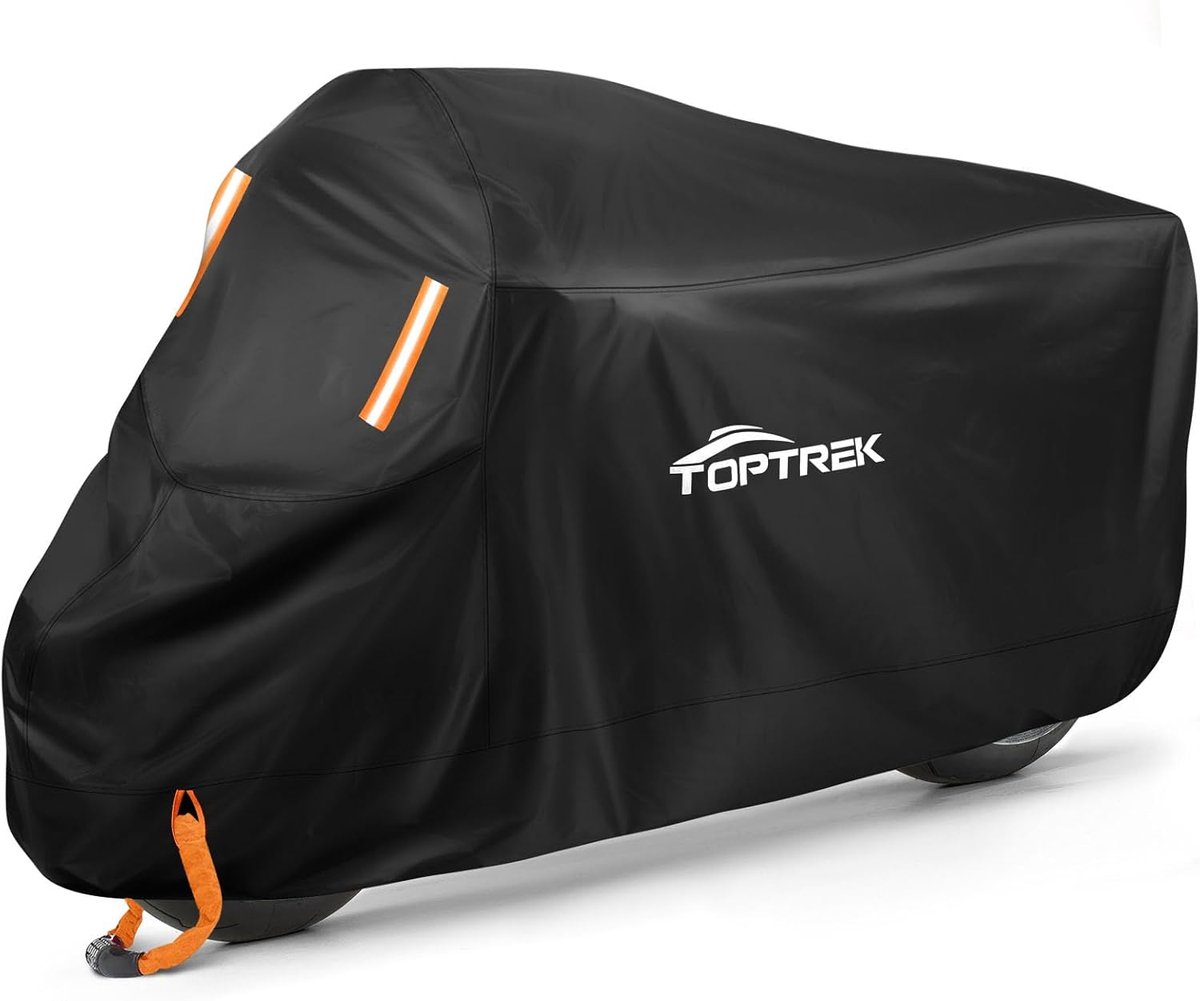 SnelShoppen - Motorfiets afdekzeil Outdoor XXXL Waterdicht Motorgarage voor normale motorfietsen, 210D Oxford, Zwart, 265 x 105 x 125 cm, Winterbesten