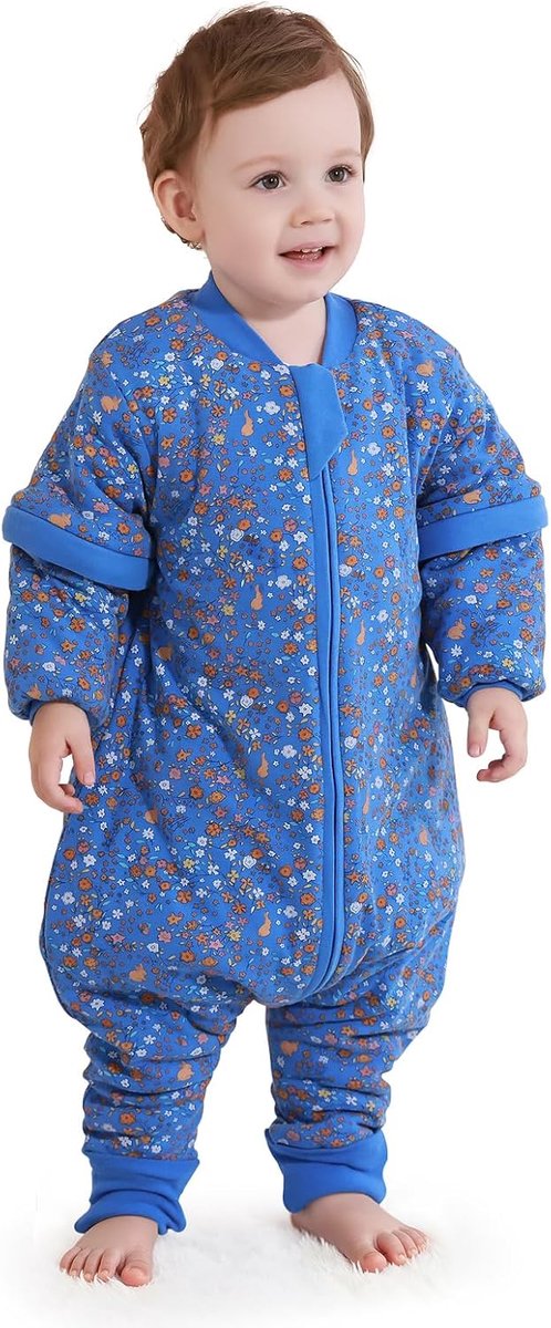 SnelShoppen - Baby Slaapzak 2,5 TOG van Katoen, Uniseks, Afneembare Mouwen, Geschikt voor 3-4 Jaar, Babylengte 95-105 cm, Ideaal voor Slapen en Comfor