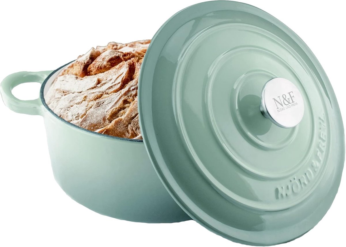 Baking dish casserole with lid, enamelled coating, suitable for all types of stoves and induction - 24 cm diameter