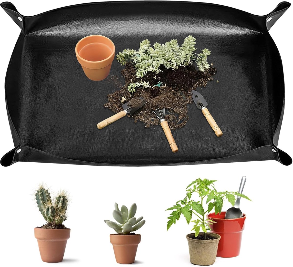 SnelShoppen - Tuinmat 150 x 100 cm - Waterdichte Plantenverplantingsmat - Inklapbaar voor Verplanten, Bodemveranderen en Snoeien - Ideaal voor Tuinwer
