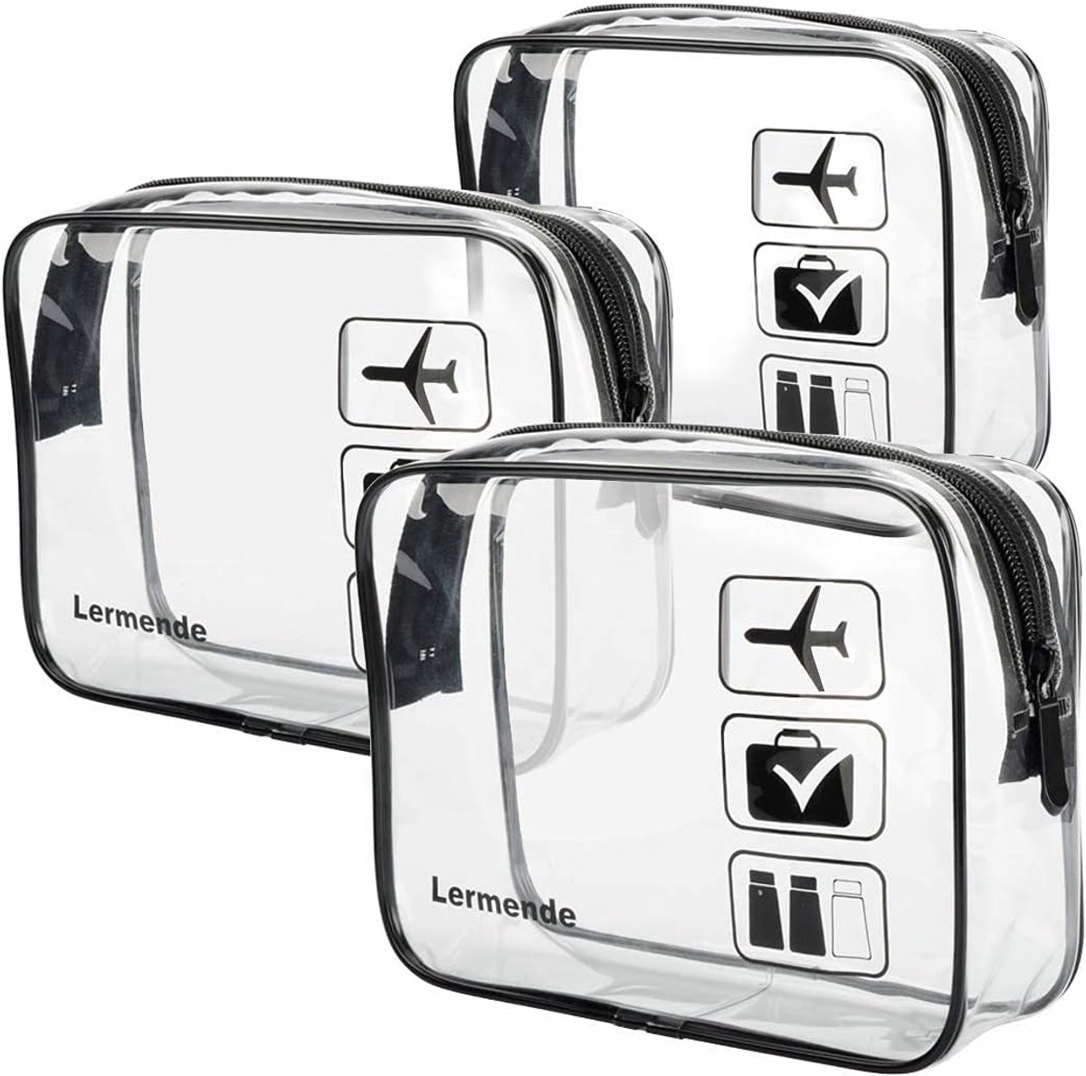 Thijox - Transparante toilettas 1L, TSA-goedgekeurde vloeistofzak, handbagage cosmeticatas voor reis, strand, zwembad, superduurzaam, helder, multifun