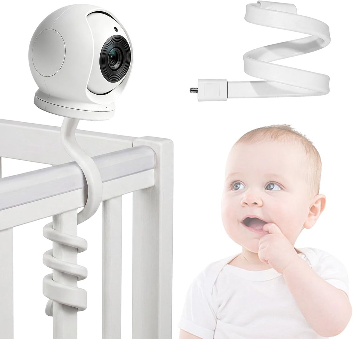 SnelShoppen - Flexibele houder voor babycamera en babyfoon - Universaal, Compatibel met TP-Link Tapo modellen, Ideaal voor Binnenbewaking - Zwart