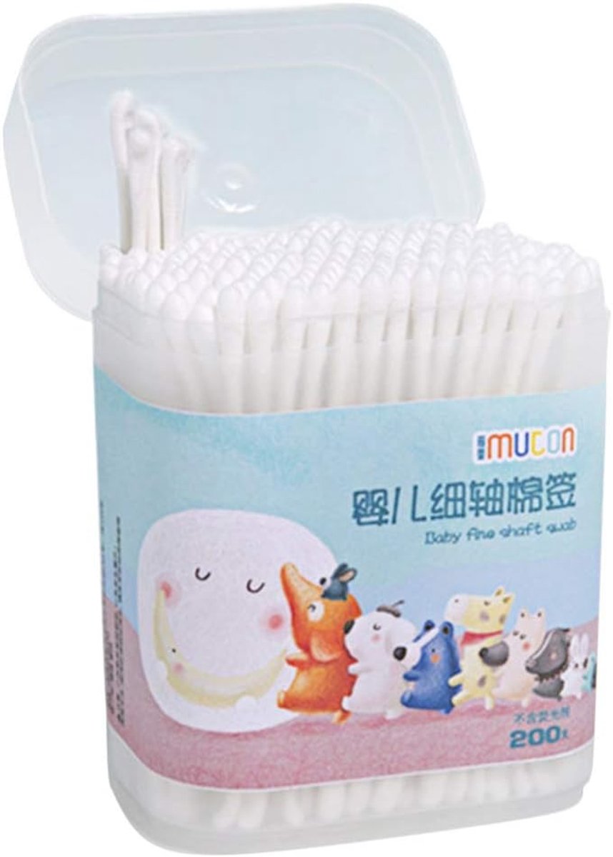 SnelShoppen - 400 Stuks Baby Oor Q-tips - Dubbelzijdige Wattenstaafjes voor Kinderen - Ideaal voor Oorreiniging en Schoonmaak - Veilig en Zacht - Gesc