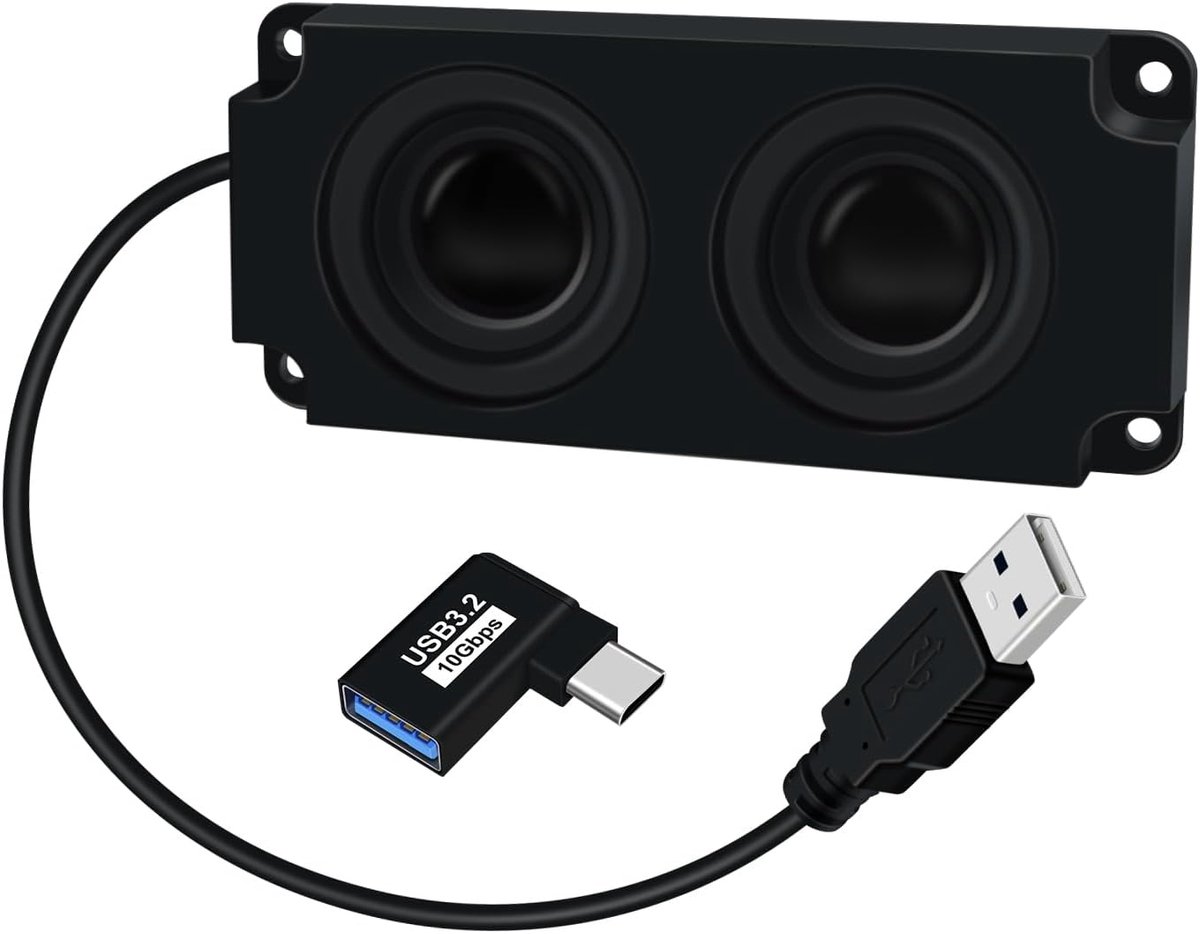 SnelShoppen - Mini USB Powered Speaker 3W Portable USB Speaker, Zelfklevend of Boorbare Mini Computer Speakers voor Desktop PC en Laptop, Ideaal voor