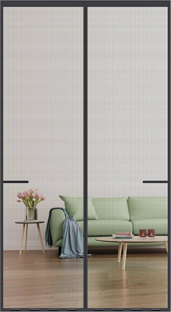 SnelShoppen - Magnetisch Deurscherm 90 x 210 cm, Vliegenhor van Fiberglas met Sterke Magneten, Insectenbescherming voor Binnen en Buiten, Ideaal voor