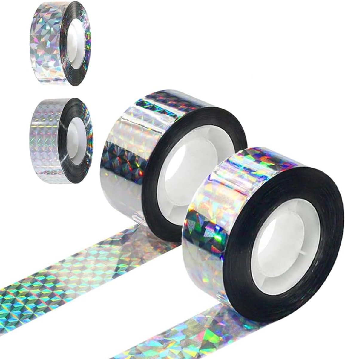SnelShoppen - 2 Rollen Reflecterende Band - Anti-Pigeon Ribbon - Vogelafschrikkende Riem voor Balkon - 50m x 2.2cm - Tuinbescherming - Effectieve Voge