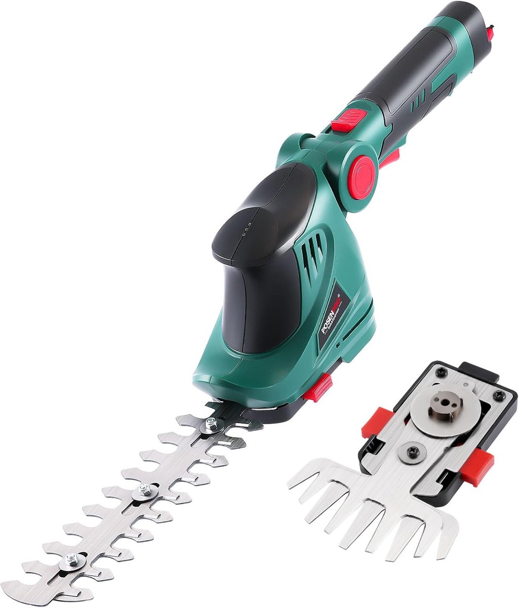 SnelShoppen - 2-in-1 Accu Gras- en Heggenscharen 7.2V, Draadloze Tuin-scharen met Hoge Hardheid Bladen, Rotatief Handvat en Type-C Oplaadkabel