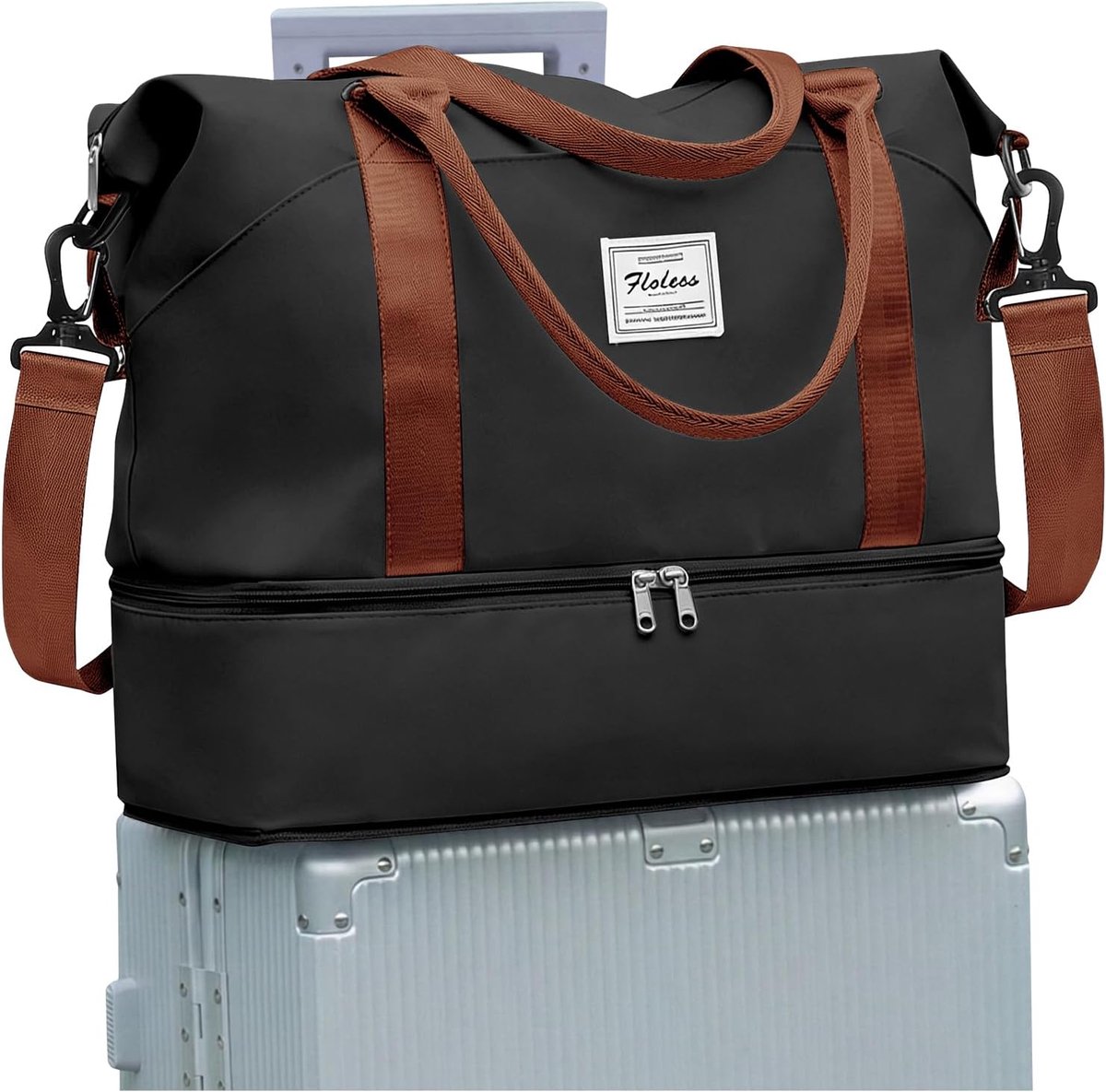 SnelShoppen - Travel Duffel Bag Weekender Bag met Trolley Cover, Waterdichte Gymtas voor Mannen en Vrouwen, 40x25x20 cm, Ideaal voor Weekendje Weg, Sp