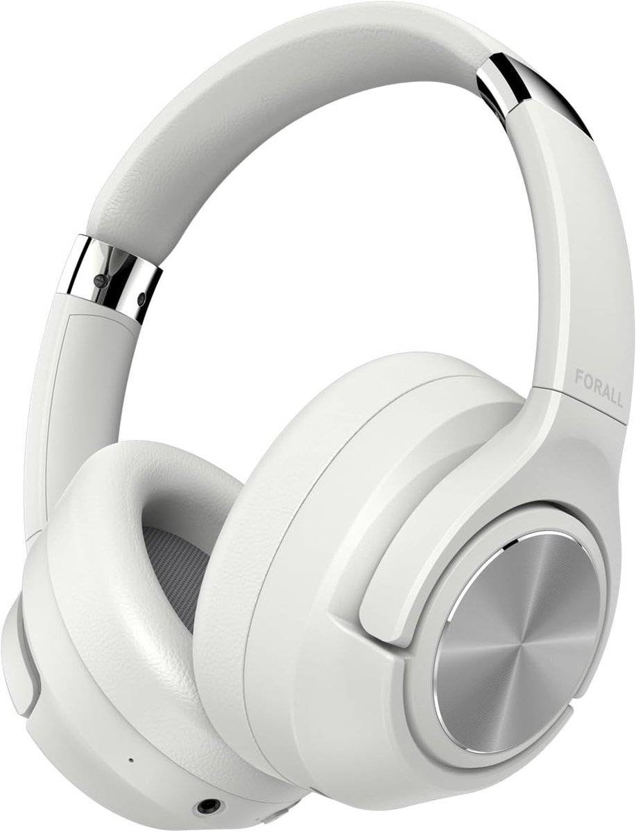 SnelShoppen - Draadloze Hybrid Active Noise Cancelling Koptelefoon, 60U Speeltijd, Hoogwaardige Audio, Snelladen, Wit - Ideaal voor Thuis, Vliegen, Ka