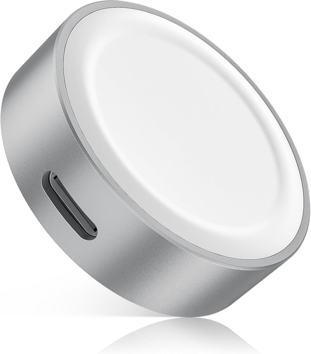 SnelShoppen - Magnetische Oplader voor Apple Watch | Dubbele Poort | USB-C en iPhone Compatibel | Oplaadstation voor Series 10, 9, 8, 7, 6 | Draagbaar