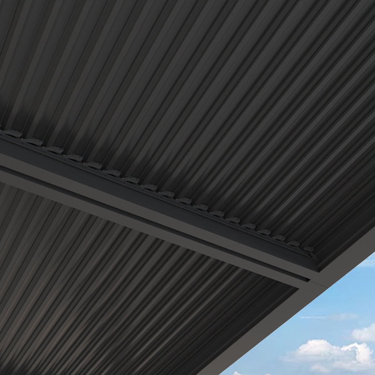 Purple Leaf Pergola avec toit à lames orientables 4,25 x 3 m - gris