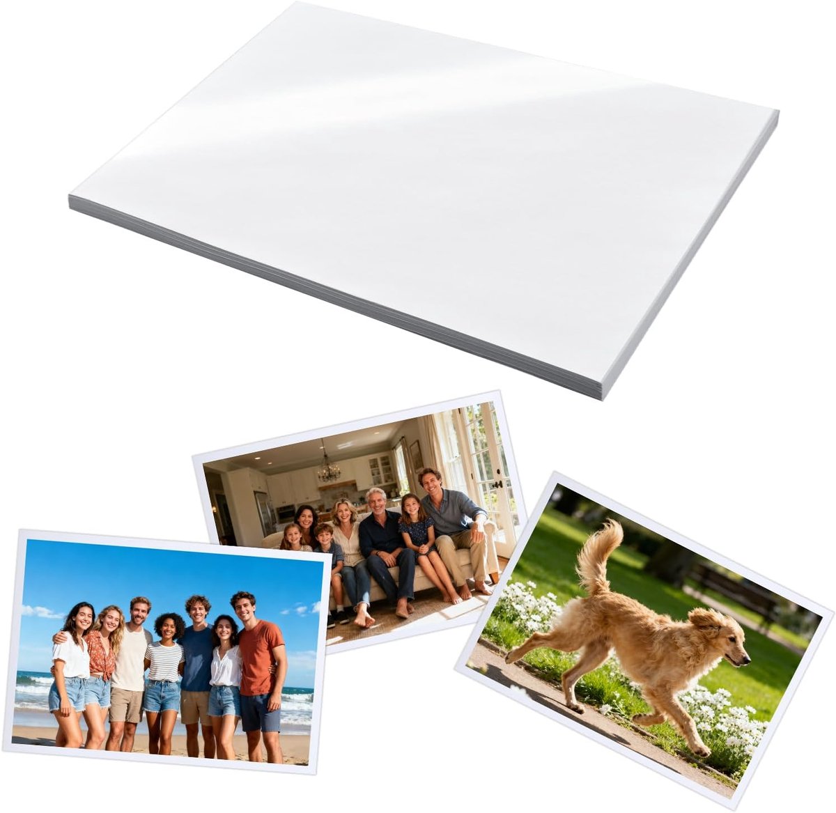 SnelShoppen - 50 vellen A4 fotopapier glanzend 180 g/m², waterbestendig, hoogwit, direct droog, ideaal voor inkjetprinters, perfect voor foto's, docum
