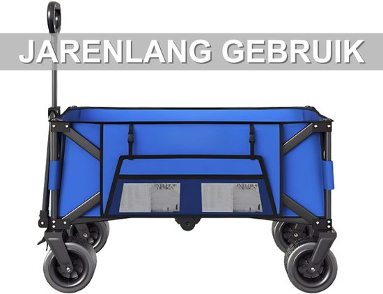 Opvouwbare Bolderkar - Met Grote Wielen en Verstelbare Handgreep - voor camping en tuin - Blauw 600D Oxford Stof - Groen van Opvouwbare Bolderkar — afbeelding 5