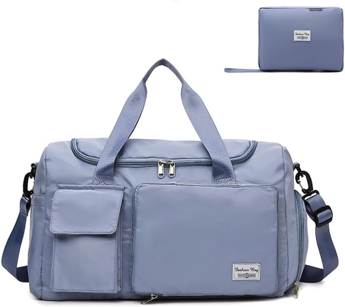 SnelShoppen - Vouwbare Reistas, Sporttas, Vakantietas, Trainingsbag, Handtas, Waterdicht, Sauna, Gym, Shopping Bag met Schoencompartiment en Vochtige
