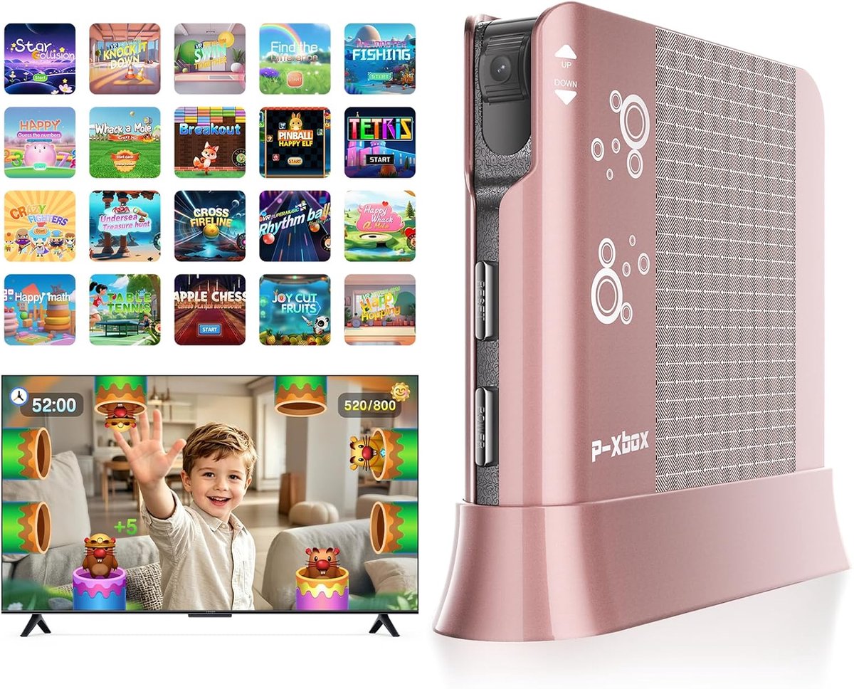 SnelShoppen - AR Spelconsole voor Kinderen met Bewegingsbesturing, 21 Actieve Videogames voor TV, Ideaal voor Spelavonden, Feestjes en Gezinsplezier