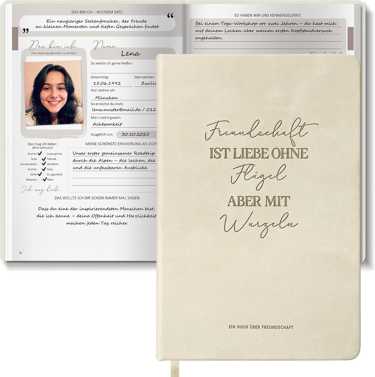 SnelShoppen - BIROYAL Friends Book A5 Hardcover Beige voor Volwassenen, Persoonlijk Notitieboek, Dagboek, Creatief Schrijven, Geschenk voor Vrienden e