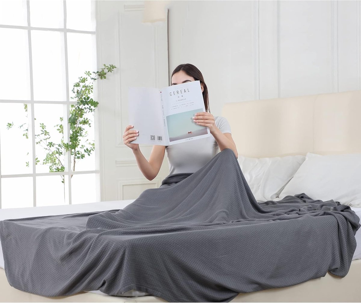 SnelShoppen - Zomerdeken, Bamboo Deken voor Volwassenen en Kinderen, Lichtgewicht Ademend Koelende Deken, Donkergrijs 150x200cm voor Bed, Bank en Over