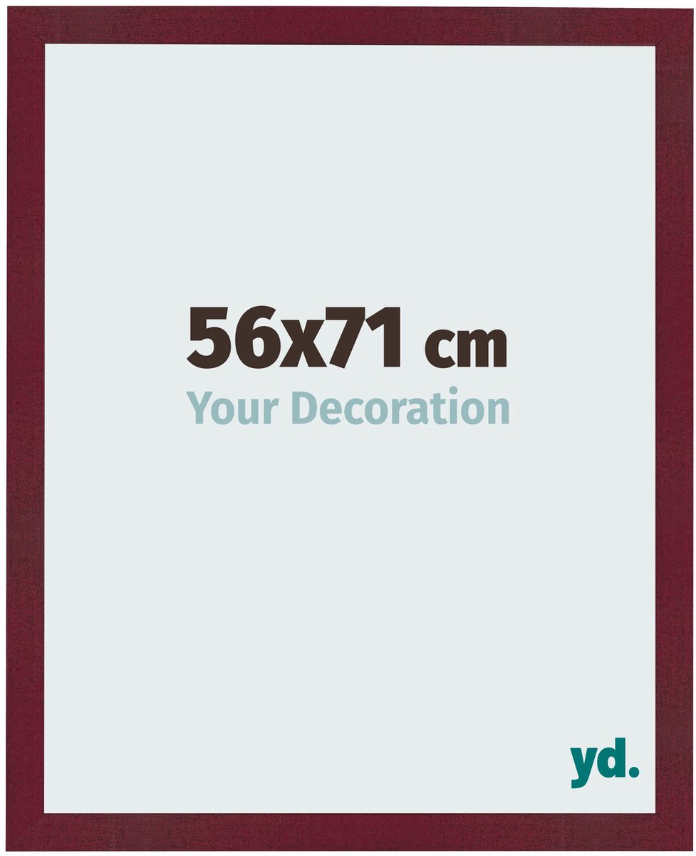 Your Decoration - Fotolijst 56x71 cm - MDF - Wijnrood Geveegd - Bologna