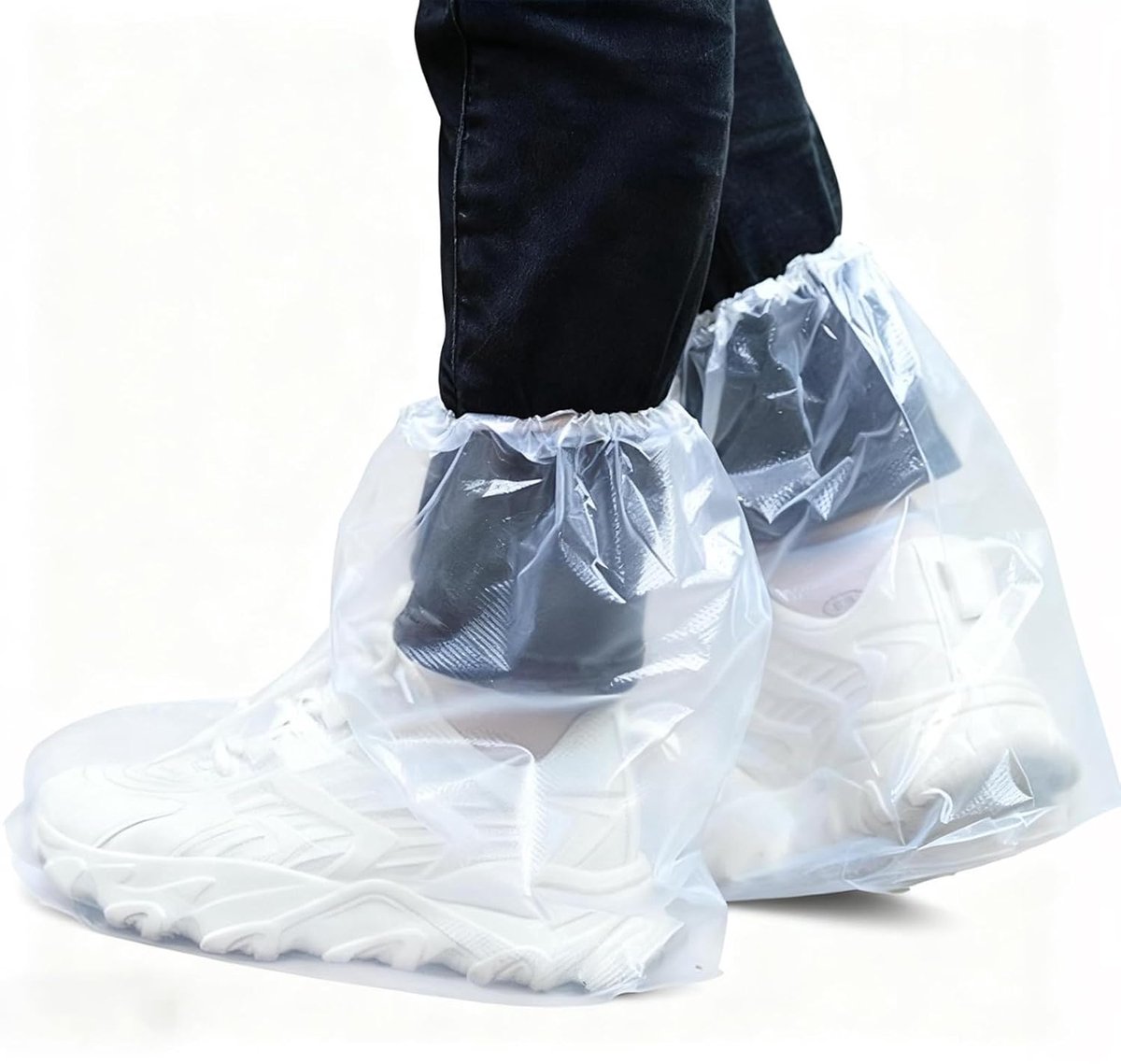 SnelShoppen - 20 Paar Herbruikbare Overschoenen, Waterdichte Wegwerp Covers met Elastische Band, Transparante Overschoenen, Scheurbestendig, Antislip,