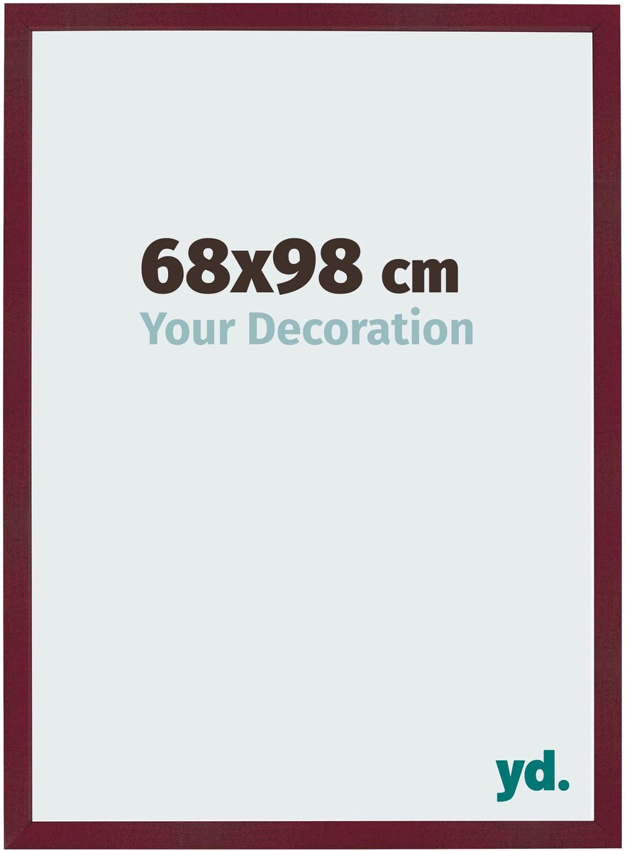 Your Decoration - Fotolijst 68x98 cm - MDF - Wijnrood Geveegd - Bologna