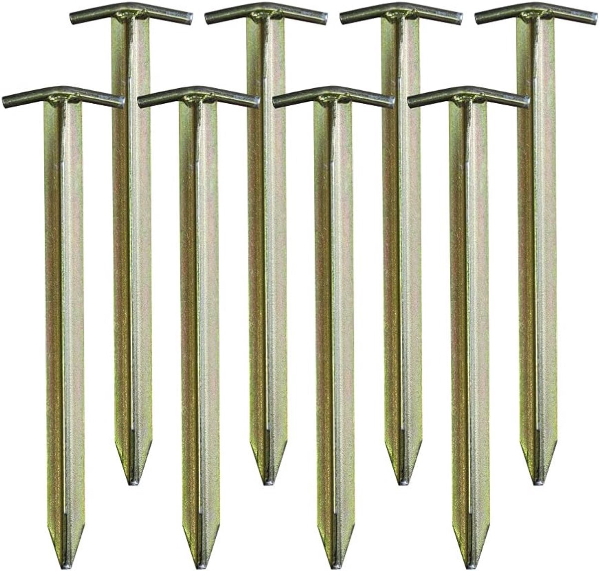 SnelShoppen - Tent Haringen Set van 8 - T-Profiel Tent Pegs van Gegalvaniseerd Staal, Lengte 30.5 cm, Perfect voor Familie Tent, Luifels en Schaduwzei