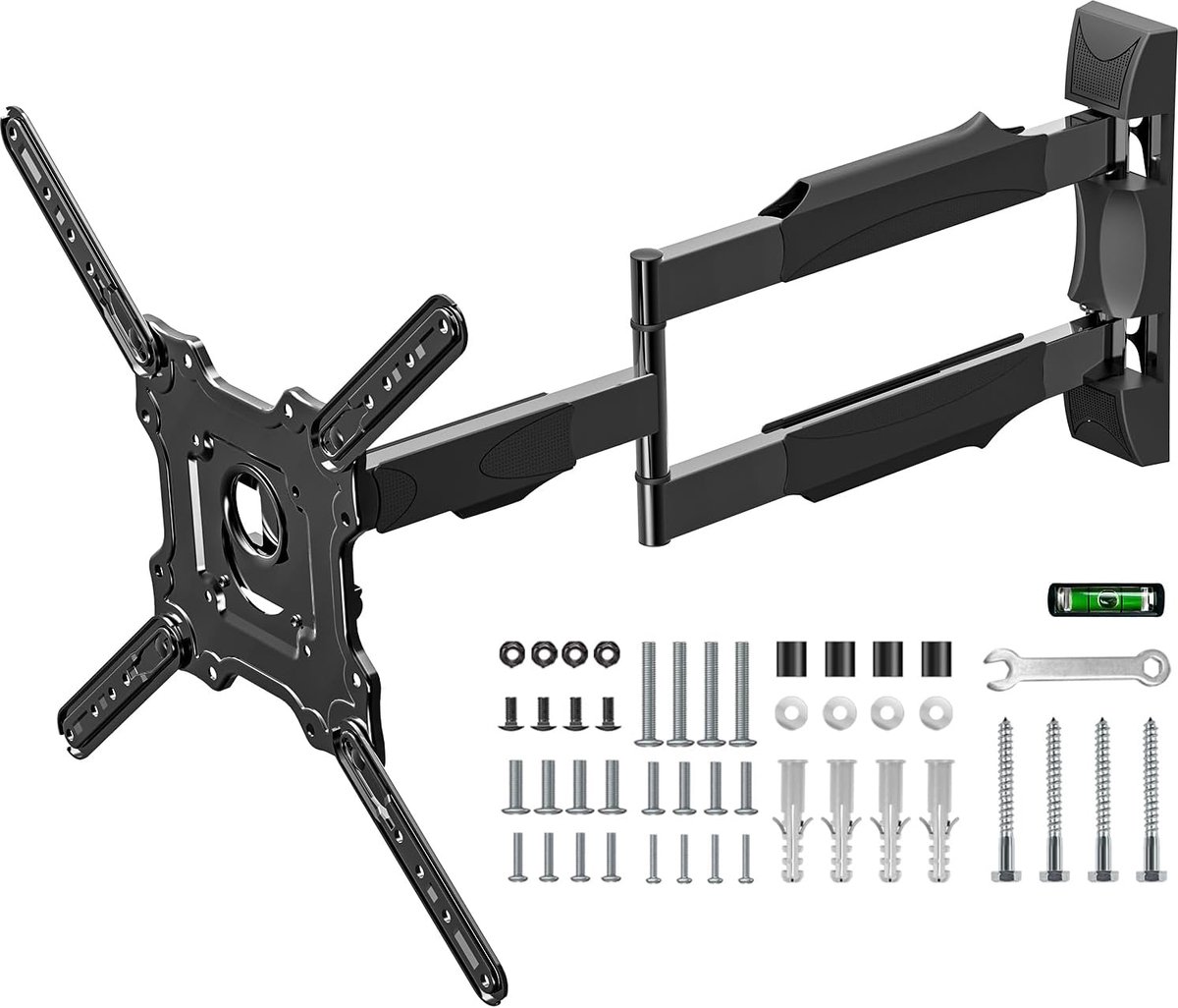 SnelShoppen - GINKGO TV Wandbeugel Rotatable, 720mm Lange Arm TV Steun voor 32-55 Inch TV's, Kantel en Draai TV Beugel, tot 35 kg, Max VESA 400x400mm