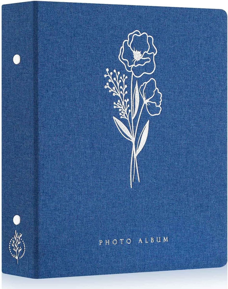 SnelShoppen - Fotoalbum 6x4 - 400 Foto's - Invoervakken - Linnen Kaft - Blauw - Voor 10x15 cm Portretfoto's - Perfect voor Feest, Familie, Herinnering