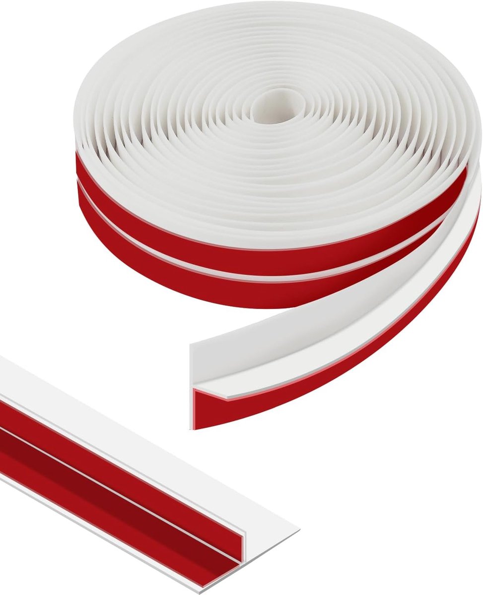 SnelShoppen - T-Shaped Silicone Exclusion Strip voor Deuren - 6m/20 Feet Deur Dichtstrip met Dubbelzijdige Lijm - Effectieve Bescherming Tegen Tocht e