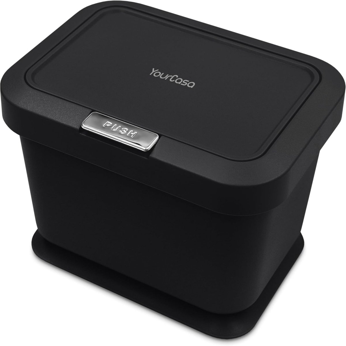 SnelShoppen - YourCasa Compost Bin 5L - Keuken Afvalemmer - Drukknop Deksel - Compacte Binnen Composteer Container - Geurvrij - Stabiele Rubber Voeten