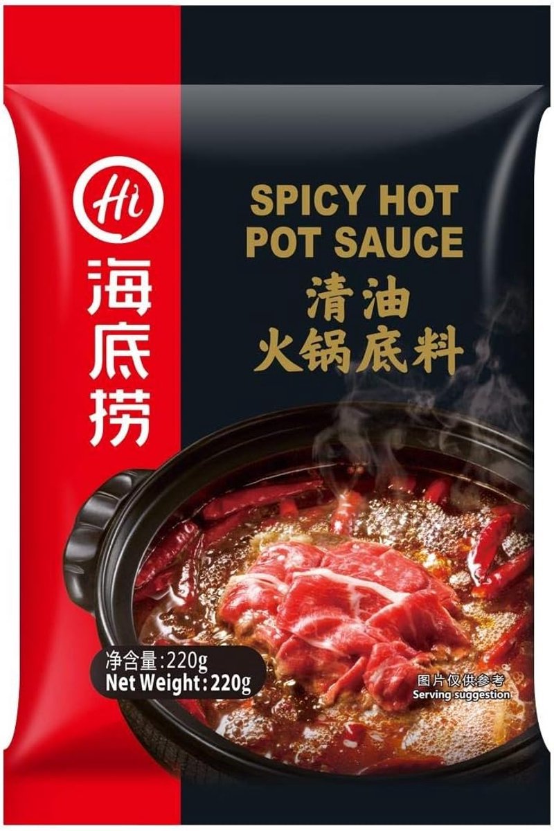 SnelShoppen - Spicy Warm Pot Soup Base 220g - Aziatische Fondue, Hot Pot en Noodle Soup Kruidensaus - Geschikt voor 3 tot 5 Personen - Gemakkelijk in