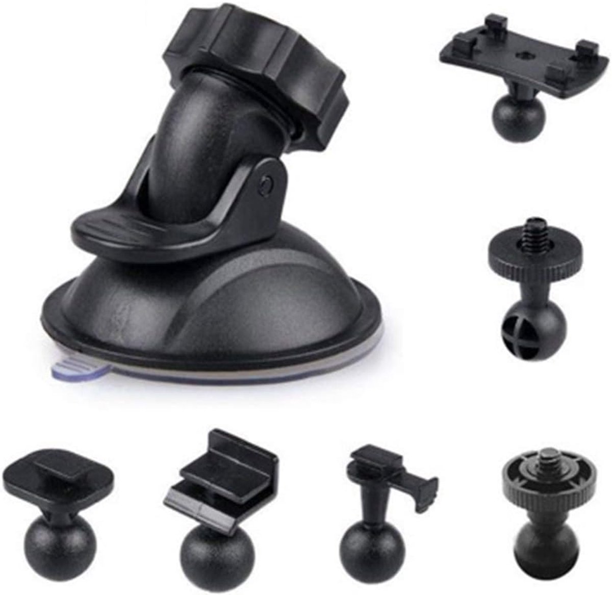 SnelShoppen - Car Suction Cup voor Dashcam Houder, VCR op Voorruit en Dashboard Bevestiging met 6 Soorten Hengen, Sterke Hechting en Gemakkelijke Inst