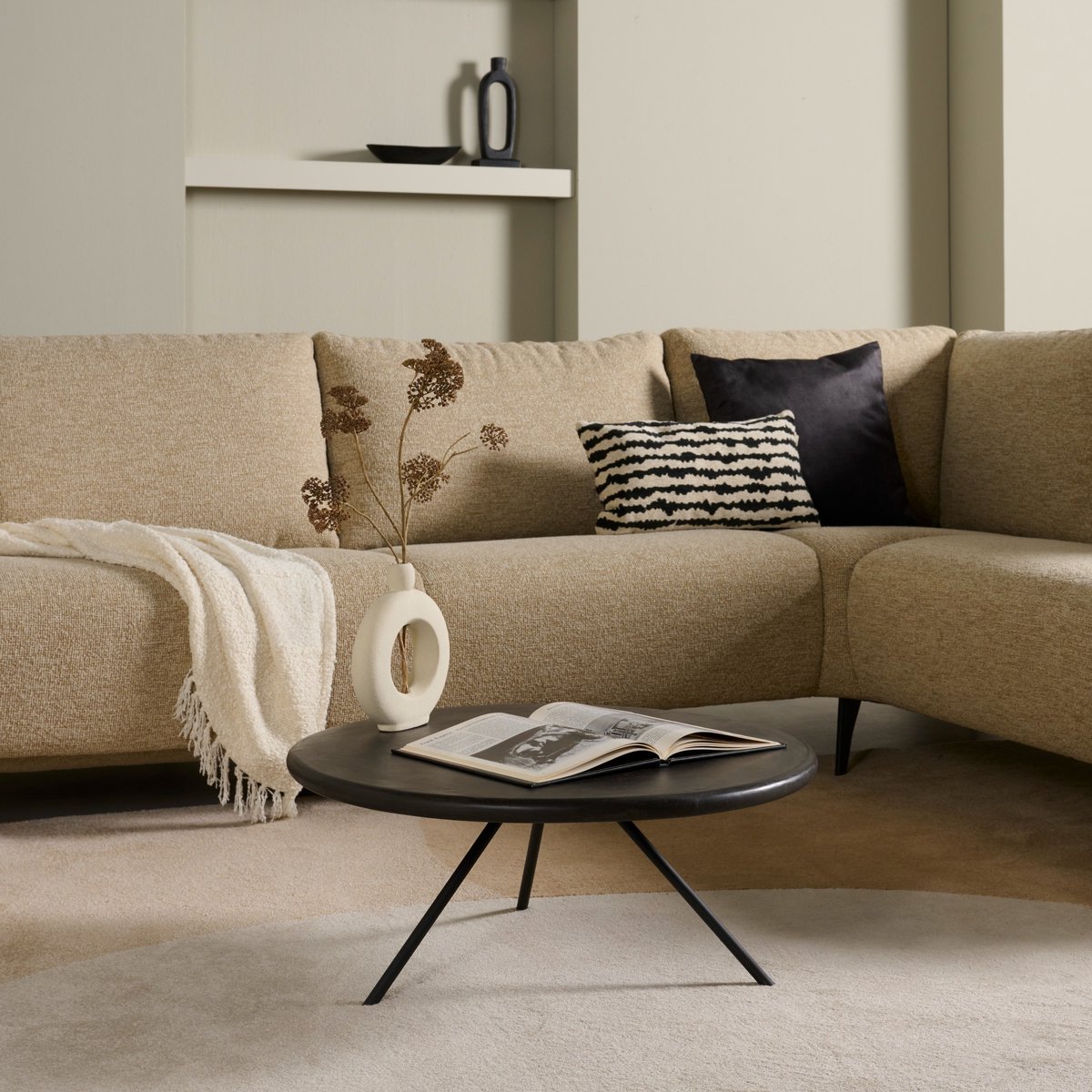 Salontafel Yukon Rond - Donkergrijs Mortex Look - Modern Design