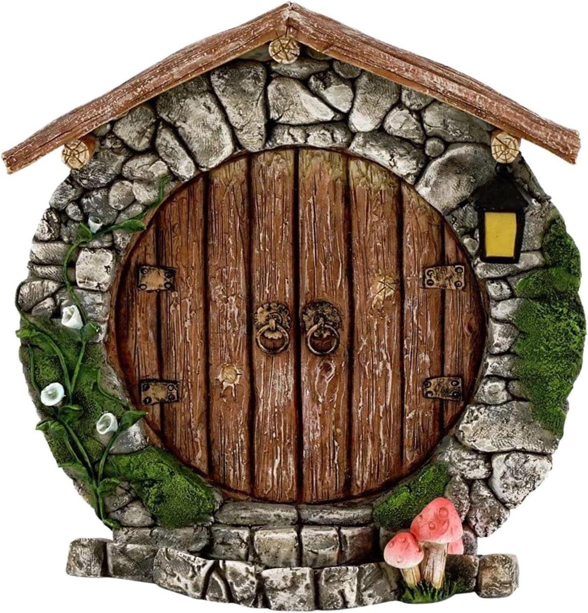 Miniatuur Deurtjes - Tuin Elf Accessoires - Tuindecoratie Maken - Natuurlijke Houtafwerking - 1 Rechthoekig Item - Bruin