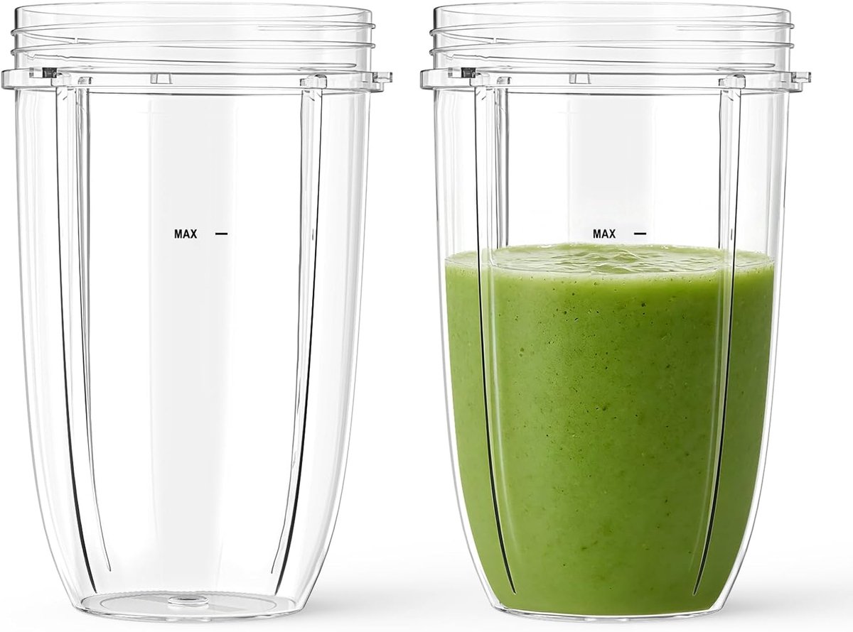 SnelShoppen - 2-Pack 24oz Vervangende Blender Cups Geschikt voor 600W & 900W Blenders - Ideaal voor Smoothies, Sap en Gezonde Dranken - Duurzaam en Pr
