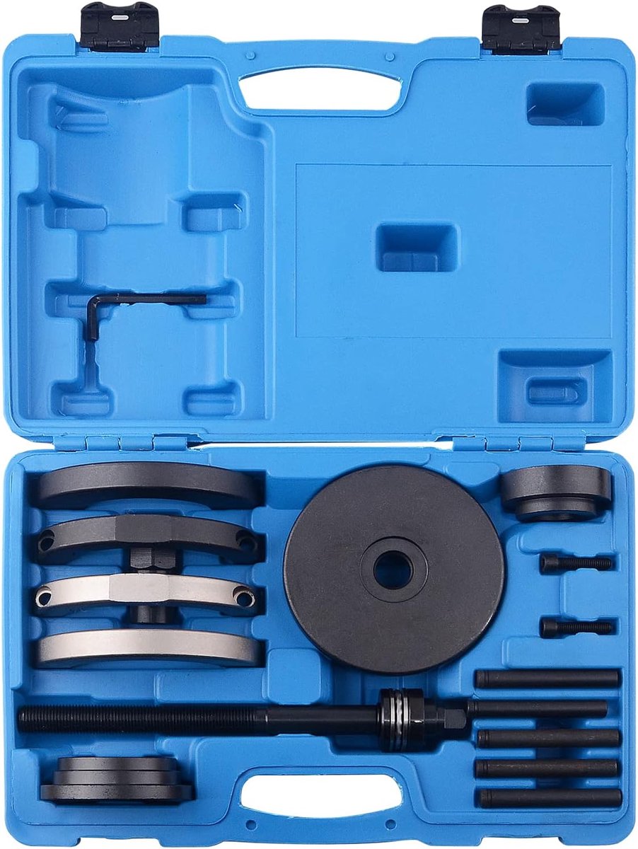SnelShoppen - Front Wheel Bearing Puller Tools 85mm voor VW T5 Touareg Multivan - Carbon Staal, 5 Push Pins, 1 Drukplaat, Voor 16 Inch Wielen