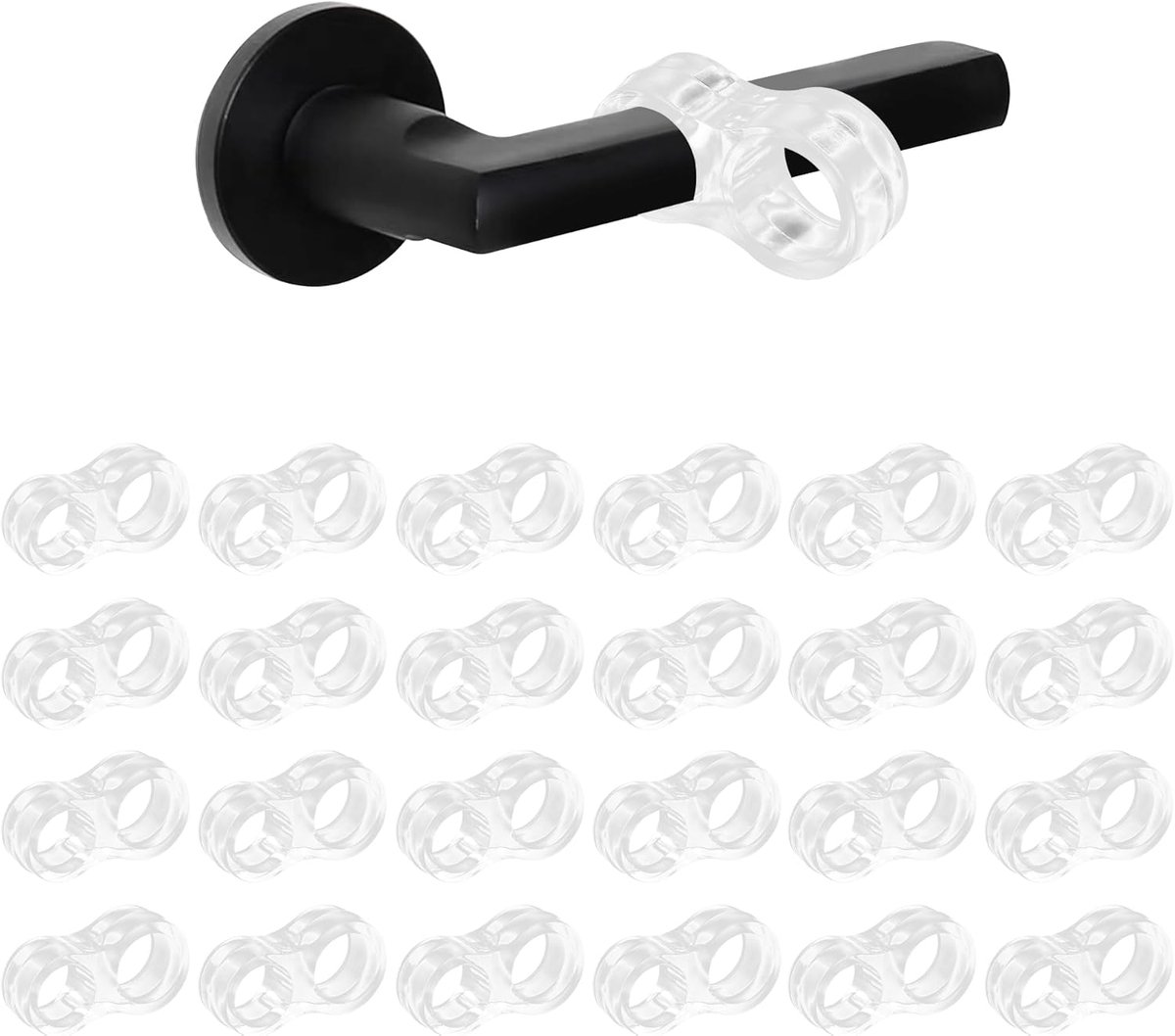 SnelShoppen - Pack van 24 PVC Silicone Deurstoppers - Transparante Bescherming voor Muren en Meubels - Geluiddempers voor Deuren - Veilig voor Kindere