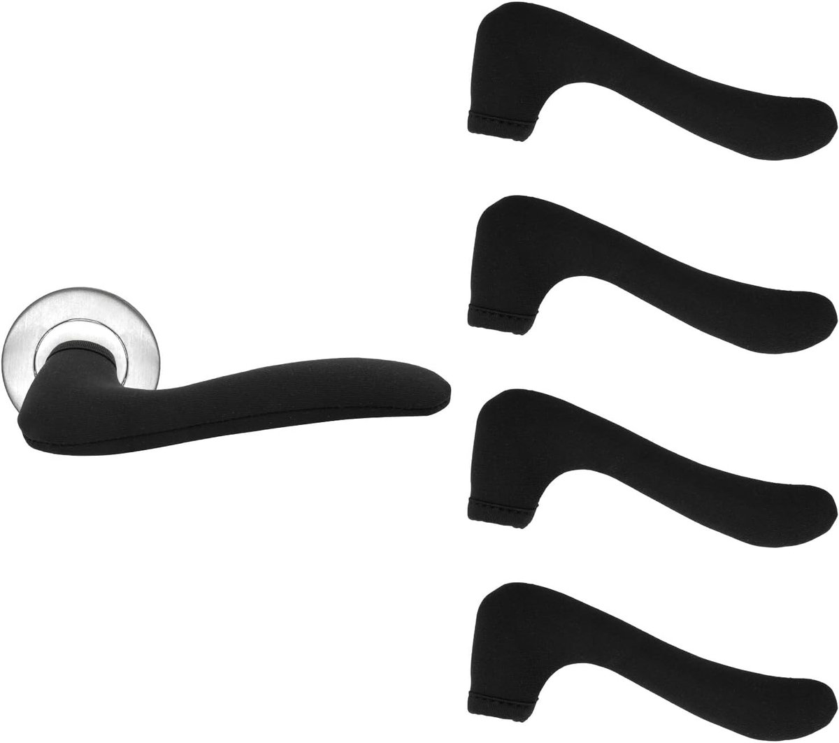 SnelShoppen - 4 Stuks Deurknop Covers, Neopreen Rubber Deurknop Beschermers, Anti-verbranding en Antivries Deurknop Kussens, 5.8x15.5 cm voor Bescherm