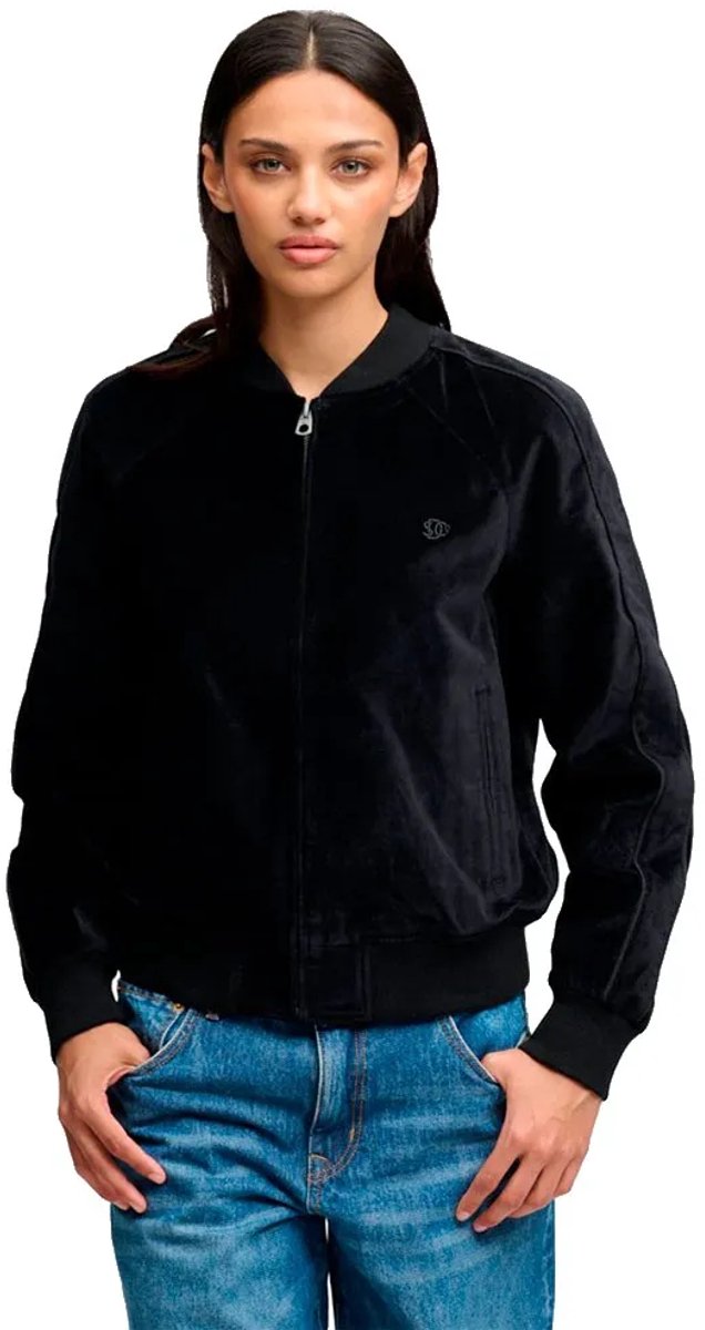 Superdry Velvet Bomberjack XS Vrouw Zwart