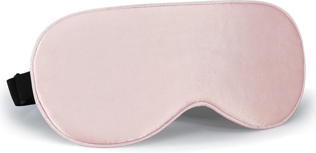 SnelShoppen - 100% Grade 6A Mulberry Zijde Slaapmasker - Dubbelzijdig, Verstelbare Riem, Ademend, Ultra-zacht, Voor Kinderen - Roze, Ideaal voor Slaap