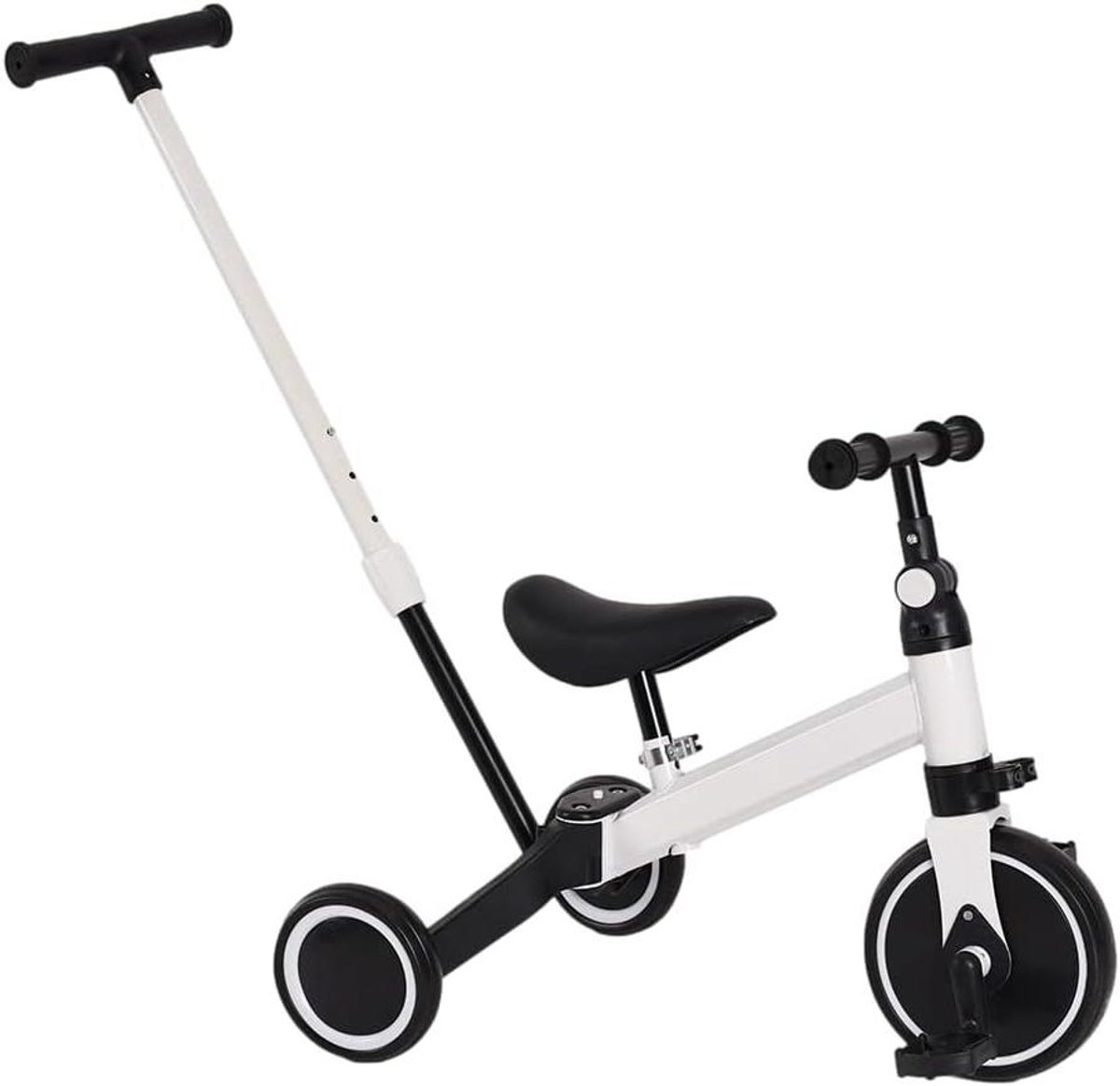 Babydriewieler Meegroeiend - Kinderfiets 3-in-1 - Leren Fietsen - Aanpasbaar Ontwerp - 1 tot 5 Jaar - Wit