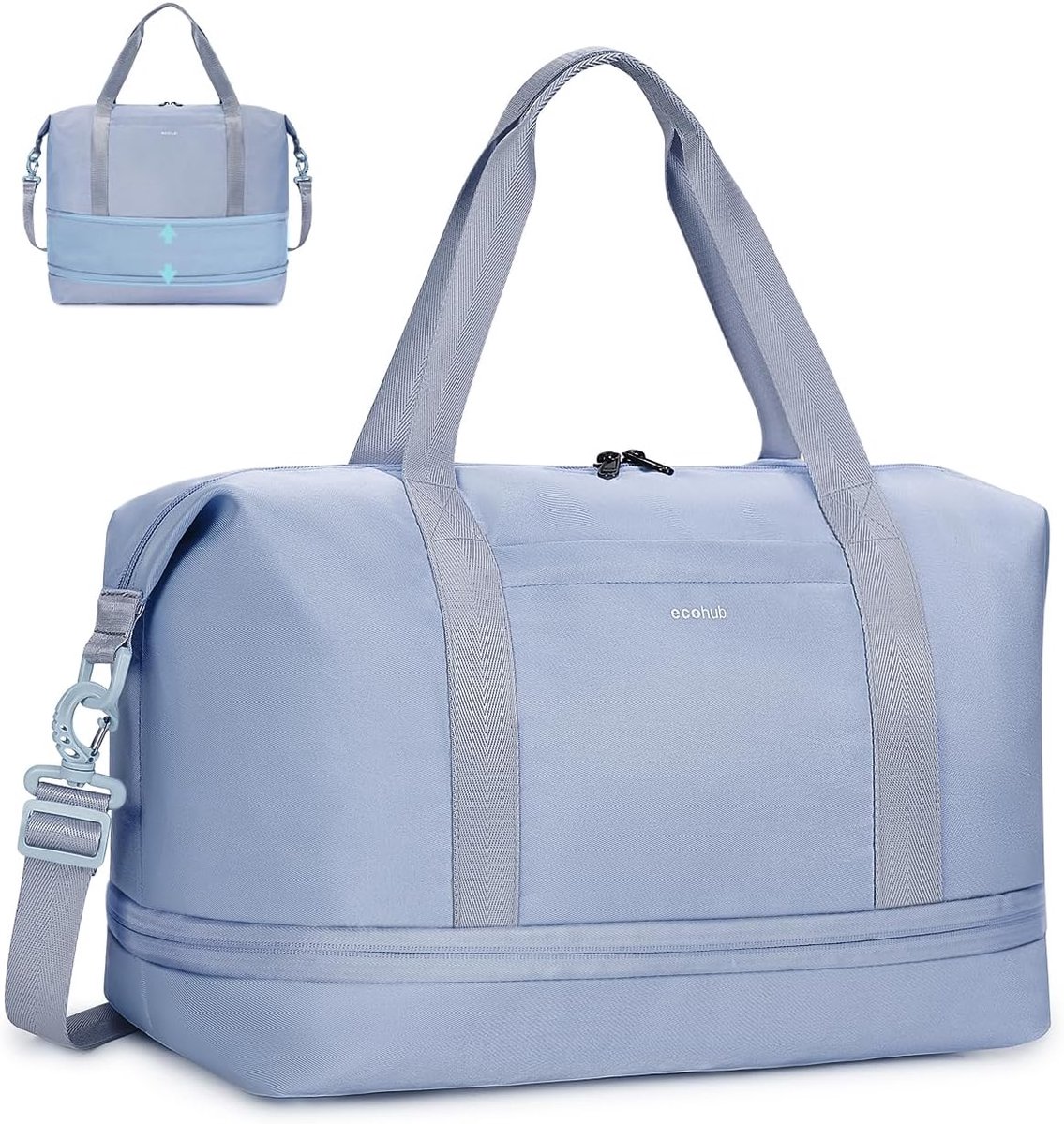 SnelShoppen - Expandable Reisbagage 40x30x20cm, Waterdichte Weekendtas met Afneembare Natzak, Vouwbare Luchtvaarttas voor Ryanair, EasyJet, Recycled P