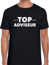 Top adviseur beurs/evenementen t-shirt zwart heren - dienstverlening/advies shirt maat XL