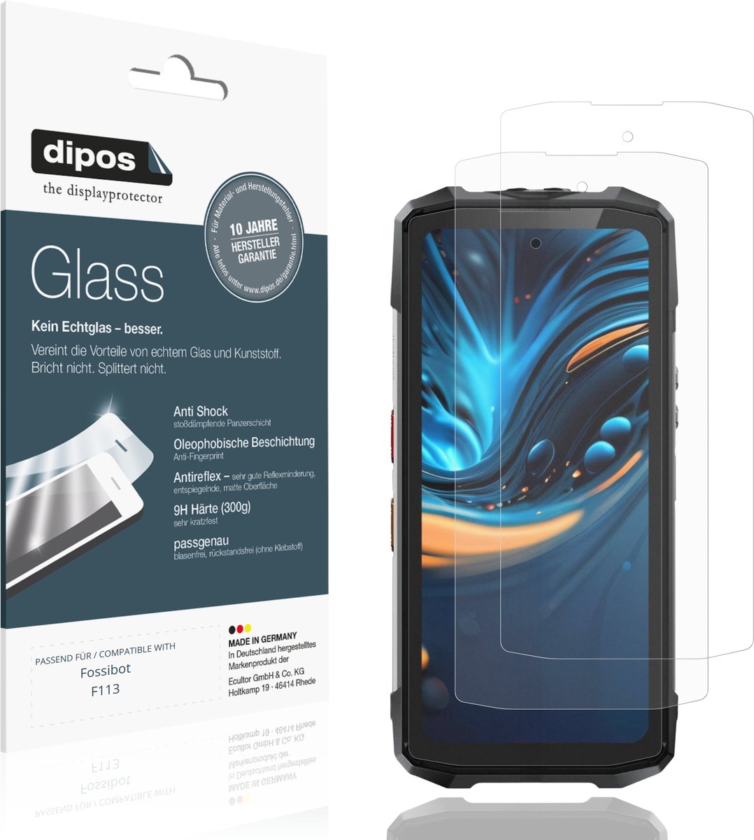 dipos – 2x Matte Pantserfolie geschikt voor Fossibot F113 | 9H Screenprotector