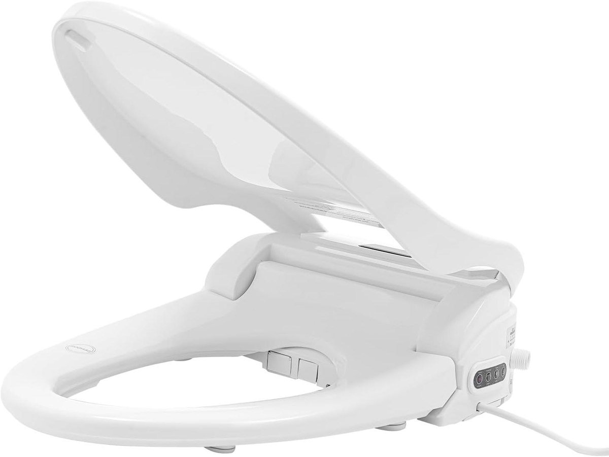 Smart toiletbril - Bidet wc-opzetstuk - Intieme hygiëne - Zelfreinigende sproeiers - Universele pasvorm - Wit