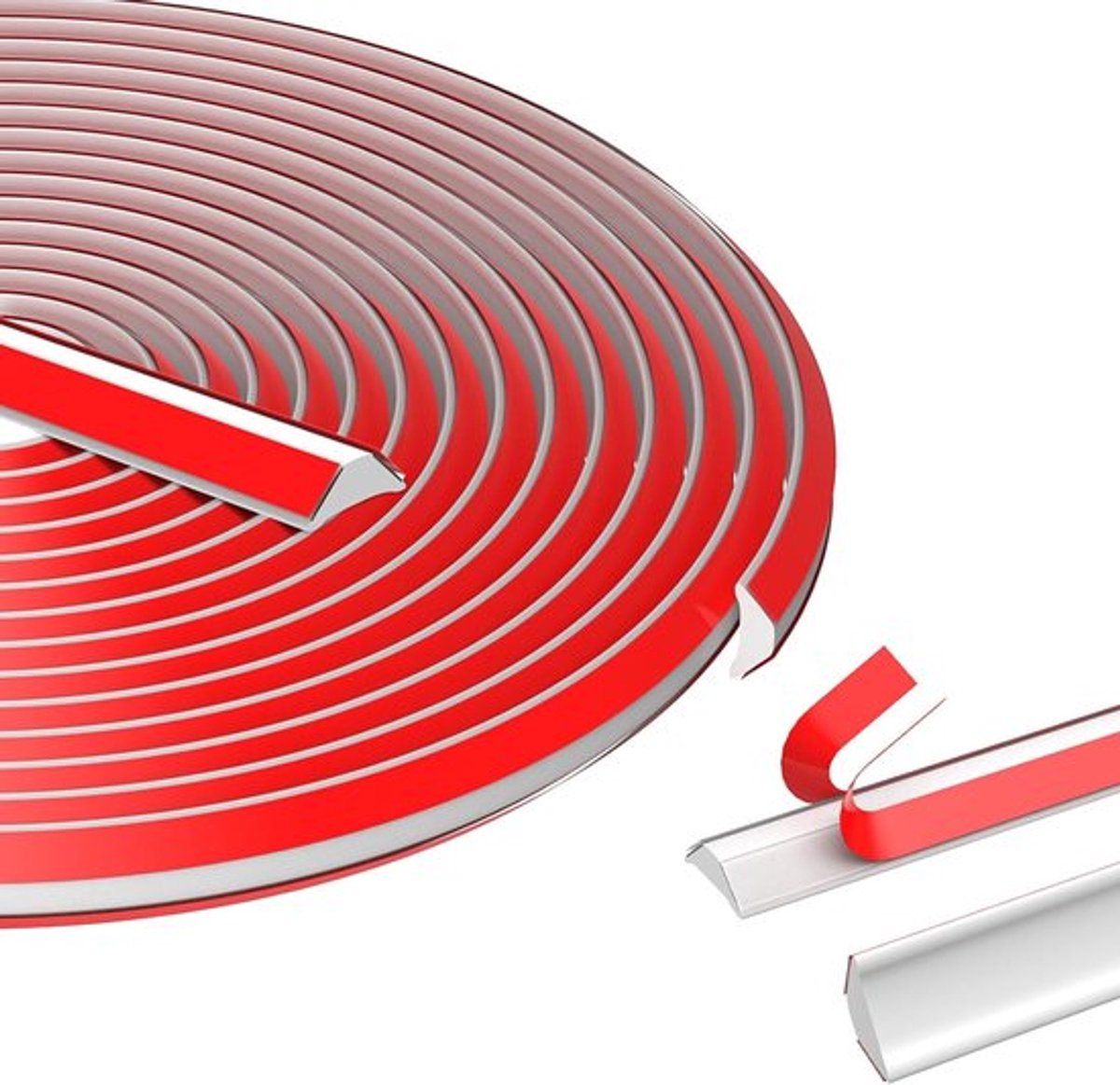 Zelfklevende Decoratielijst 5m - PVC & Flexibel - Wit - Voor Muren en Meubels (12x9mm)