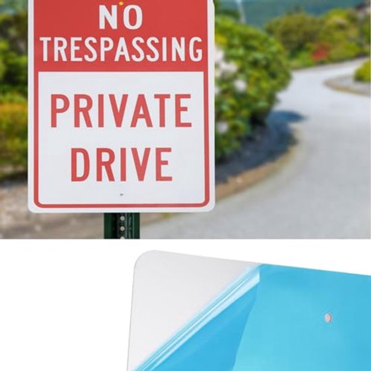 2 Stks Geen Overtreding Private Drive Sign Weerbestendige Waarschuwing Beveiliging Signage Aluminium Geschikt voor Thuis Outdoor Yard (30x20x0.1cm)