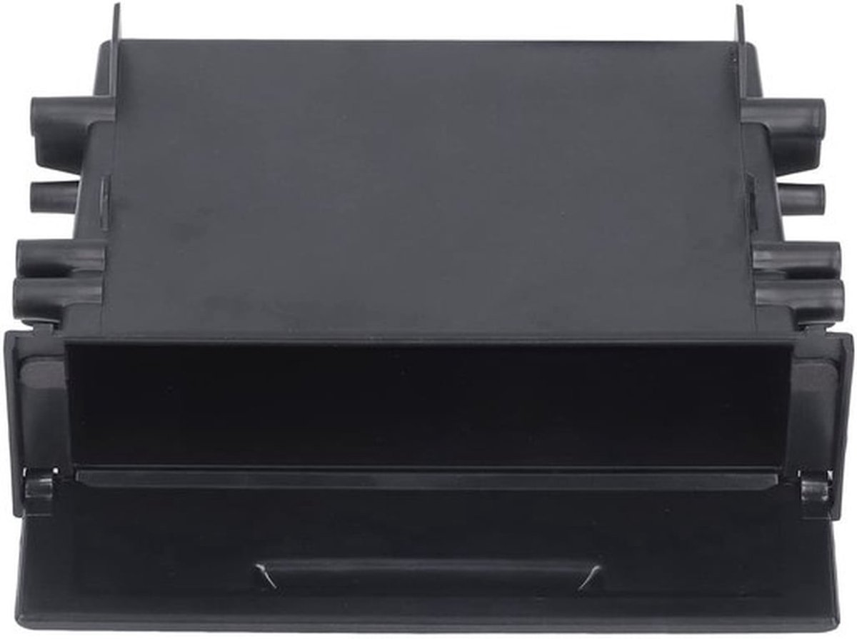 Universele DIN Dekplaat met Uittrekbaar Opbergcompartiment, Enkele DIN Opbergruimte, Auto CD Opbergdoos, 1 DIN Autoradio, Opbergdoos, Multi-Toepassing, ABS Interieur, Organizer, Vervanging